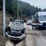 Bilecik'te feci kaza: Kontrolden çıkan araç takla attı baba ve 10 yaşındaki oğlu yaralandı