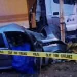 Gaziantep'te, hafriyat kamyonuyla çarpışan otomobilin sürücüsü öldü