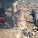 Ka&ccedil;ak av i&ccedil;in yapılan kul&uuml;be yakılarak imha edildi