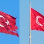 Araban'da şiddetli r&uuml;zgardan zarar g&ouml;ren T&uuml;rk Bayrağı yenilendi