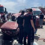 Otomobil bariyerlere çarpıp, takla attı: 1'i ağır, 3 yaralı