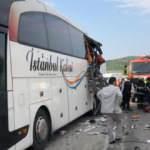 Hafriyat kamyonu yolcu otobüsüne çarptı: 1 ölü 6 yaralı