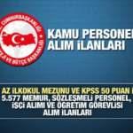 Kamuya en az ilkokul mezunu 5.577 personel ve memur aranıyor! Kamu İş İlanları 