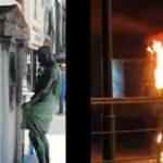 Romalı heykelini &ouml;nce tekmeledi sonra benzin d&ouml;k&uuml;p yaktı