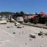 Denizli'de feci kaza! Freni patlayan kamyondan fırladı