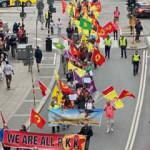 Terör örgütü YPG/PKK yandaşları İsveç parlamentosu önünde gösteri düzenledi