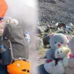 Ağrı Dağı'na 3 kızını temsil eden ayıcıklarla tırmandı