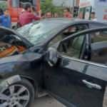 Ara&ccedil; kullanırken tansiyonu d&uuml;şt&uuml;, bah&ccedil;e duvarına &ccedil;arptı