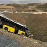 Park halindeki İETT otobüsü şarampole düştü