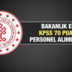 Kültür Ve Turizm Bakanlığı KPSS 70 puan ile personel alımı! Başvurular ne zaman sona erecek?
