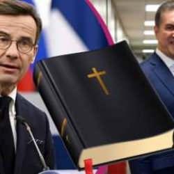 Mustafa Sarıg&uuml;l yine şaşırttı! İsve&ccedil; Başbakanı'na İncil hediye etti