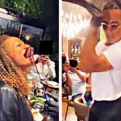 Kırmızı b&uuml;ltenle aranan milyarder kadın, Nusret'te g&ouml;r&uuml;nt&uuml;lendi