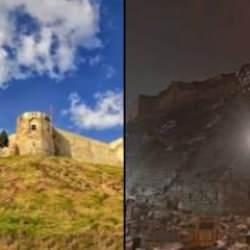 Büyük deprem sonrasi Gaziantep Kalesi hasar gördü