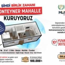 İHH Kahramanmaraş&rsquo;ta konteyner mahallesi kuracak