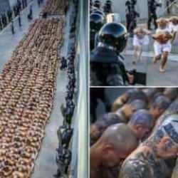 El Salvador'un en tehlikeli su&ccedil;luları yeni hapishaneye b&ouml;yle nakledildi