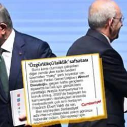 CHP’nin gazetesinde Davutoğlu’na ‘yabancı fon’ eleştirisi: ABD, Alman, Norveç fonlamış!