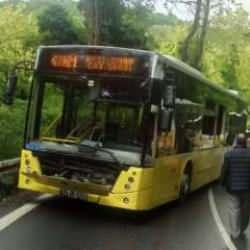 Virajı alamayan İETT otobüsü, kaza yaptı