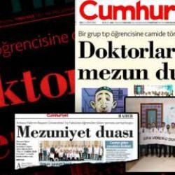 Cumhuriyet bunu da yaptı: Mezuniyet coşkusunu camide duayla yaşayan öğrenciler hedefte!