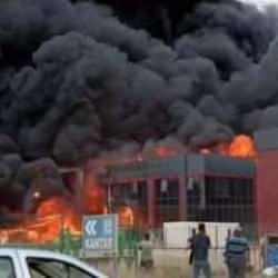 Tekirdağ'da fabrika yangını