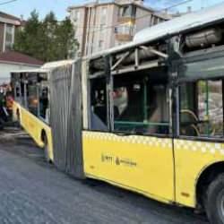 Seyir halindeki İETT otob&uuml;s&uuml; Başakşehir'de devrilmişti! Yeni gelişme...