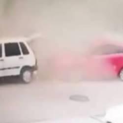 Doğal gaz patlaması g&uuml;venlik kamerasında