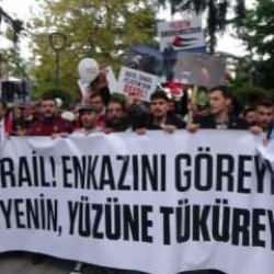 Trabzonsporlu taraftarlardan Filistin'e destek yürüyüşü