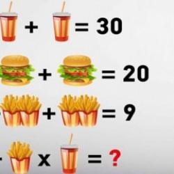 Eğlenceli matematik bulmacası ile zihinsel açlığınızı bastırın: Her yiyeceğin değerini bularak denklemi 20 saniyede çözebilir misiniz?