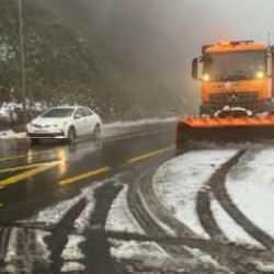 Bolu Dağı'nda kar yağışı