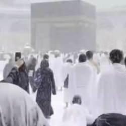 Kabe'de kar g&ouml;r&uuml;nt&uuml;leri g&uuml;ndem oldu! Ger&ccedil;ek ortaya &ccedil;ıktı