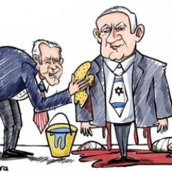 Karikat&uuml;ristlerin &ccedil;izimleriyle Gazze'deki katliam ve ABD'nin desteği