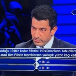 Kim Milyoner Olmak İster'e damga vuran soru: Yahudiler'e satılan Filistin toprakları...