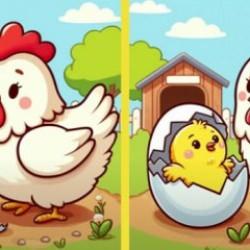 Tavuk ve yavru civcive ait iki resim arasındaki 3 farkı 10 saniye içerisinde bulabilir misiniz?