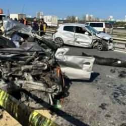 TEM Otoyolu'nda zincirleme kaza: 1 ölü!