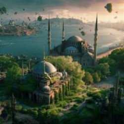 İnsanların olmadığı 200 yıl sonrası İstanbul... Yapay zeka çizdi