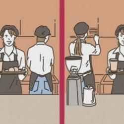 Servis yapan garsonlara ait iki resim arasındaki 3 fark 15 saniye içerisinde sadece yüksek gözlem becerisine sahip kişiler bulabiliyor