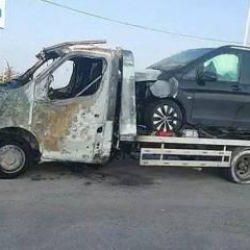 Destici'nin kaza yaptığı araç bu kez de yandı! 