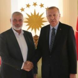 Dolmabahçe'de önemli görüşme! Cumhurbaşkanı Erdoğan, Haniye'yi kabul etti