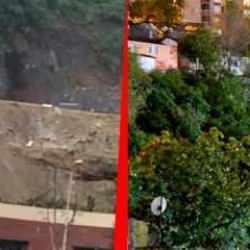 Gaziosmanpaşa'daki toprak kaymasının yaşandığı anlar ortaya &ccedil;ıktı!
