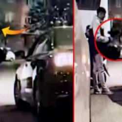 Gaziosmanpaşa'da pes dedirten g&ouml;r&uuml;nt&uuml;ler! Sokak ortasında uziyle dolaştı