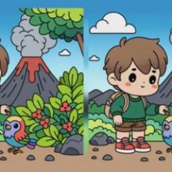 Ormanda kuş seven çocuğa ait iki resim arasındaki 3 farkı 15 saniye içerisinde bulabilir misin?