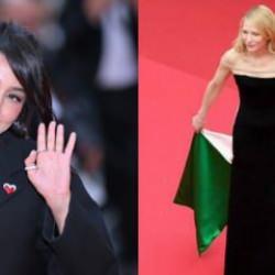 Cannes'ın kırmızı halısında Cate Blanchett ve Leila Bekhti'den Filistin mesajı