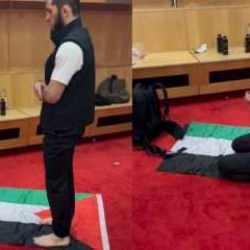 İslam Mahaçev'den Filistin bayrağı üzerinde şükür namazı!