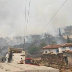 Manisa-Uşak sınırında yangın! Çok sayıda ekip bölgede!