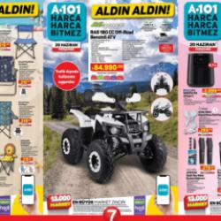 A101 Aktüel 20 Haziran 2024 Kataloğu Yayınlandı! Off-Road ATV, kamp sandalyesi, masa üstü fan