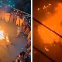 Kur'an-ı Kerim yaktığı iddia edilen adamı yakıp &ouml;ld&uuml;rd&uuml;ler