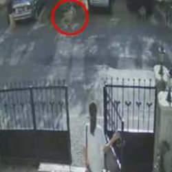 Balıkesir&rsquo;de sokak k&ouml;peklerinin k&uuml;&ccedil;&uuml;k &ccedil;ocuğu kovaladığı anlar kamerada