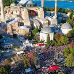Binler Ayasofya'da buluştu! İsmail Haniye'nin son çağrısı karşılık buldu