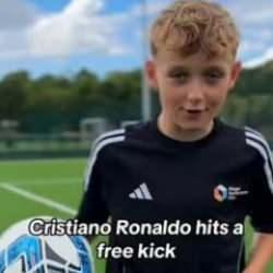 Çocuk yıldızdan Ronaldo usulü gol! Sosyal medyada viral oldu