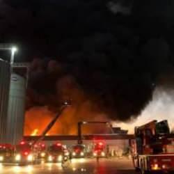 Gaziantep'te halı fabrikasında büyük yangın