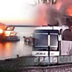 Aynı iş insanının hem yatı hem otob&uuml;s&uuml; yandı! Yangınla ilgili b&uuml;y&uuml;k ş&uuml;phe